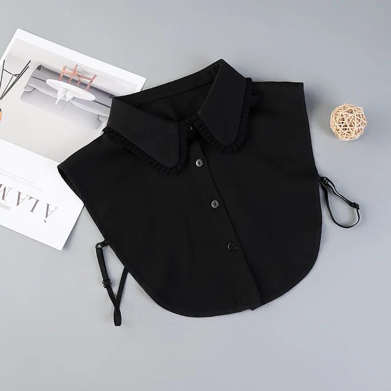 

Womens Lapel Shirt Detachable Collars Black White Fake False Collar Half Shirt Blouse Adjust Clothes Accessories