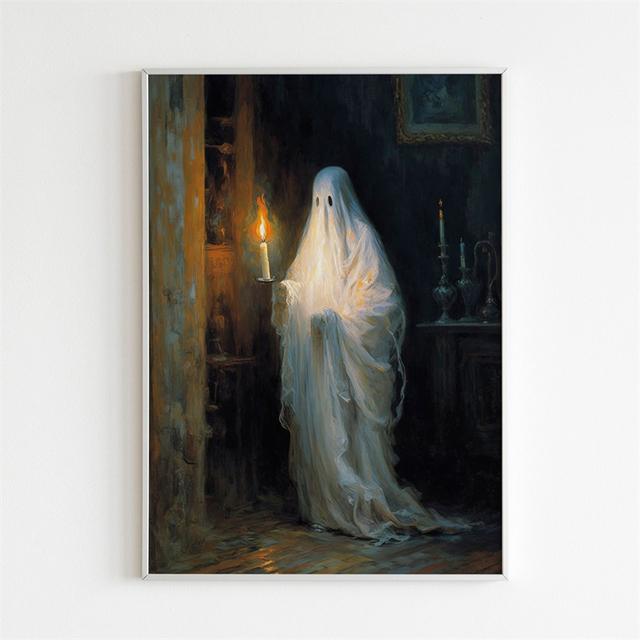 

Призраки в заброшенной арке Ретро-плакатная комната с декоративным принтом Фреска Темная академия Готическая фреска 21cm×30cm NoFrame