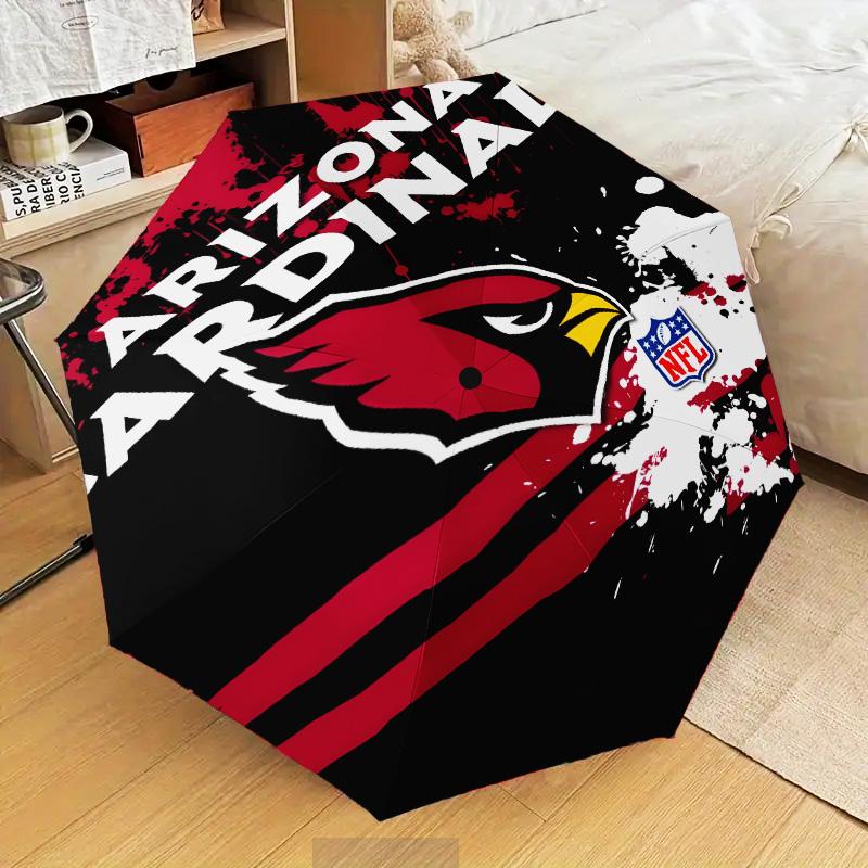 Arizona Cardinals Flag Umbrella Folding Umbrella, Automatic Umbrella 8-Frame for Travel, Camping Use Gift for Halloween Christmas