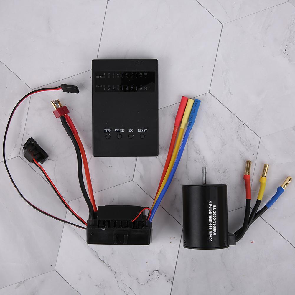 

3650 3900KV Brushless Motor Program Card 60A ESC with Waterproof BEC for 1/10 RC Car