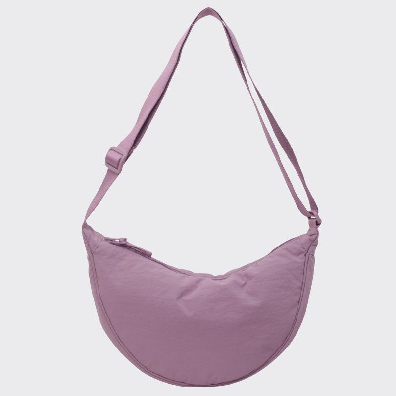 Women's Versatile Small Nylon Crossbody Dumpling Bag - Solid Color Shoulder Bag