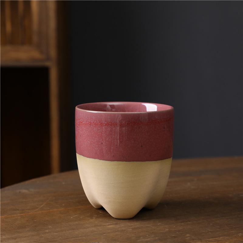 Retro Ceramic Cup Coarse Pottery Teacup Kung Fu Tea Set Small Cup Nordic Style Simple Ceramic Master Cup