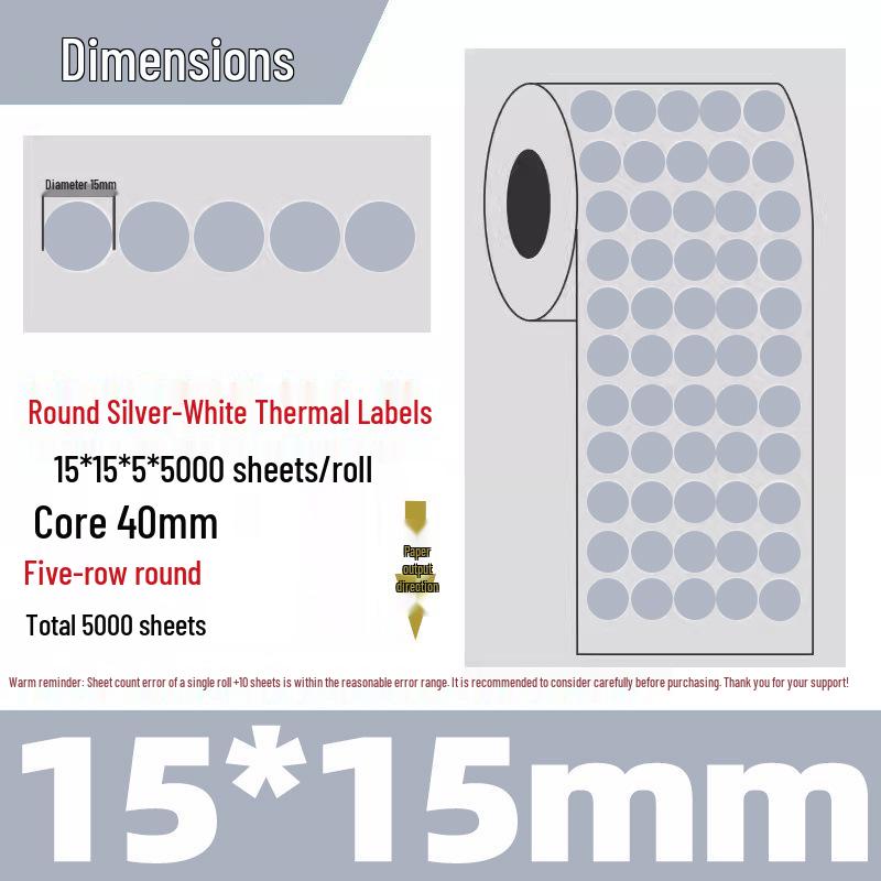 Silver Thermal Adhesive Printable Food Label
