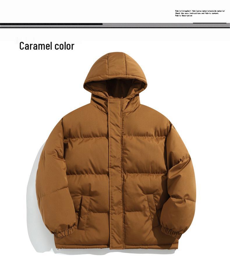 2025 Men's Winter Loose Hooded Cotton Jacket - Thick, Fashionable, Casual Outerwear