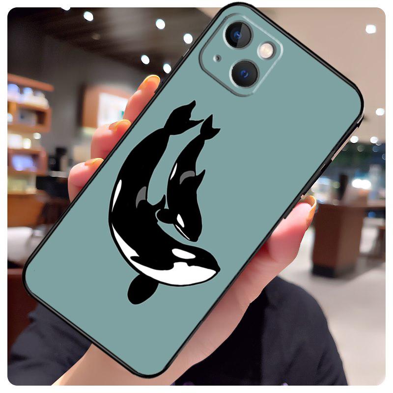 Killer Whale Case For iPhone 13 Pro Max 16 15 11 12 14 17 Pro Max mini 15 16 Plus 16e 17 Air Phone Cover