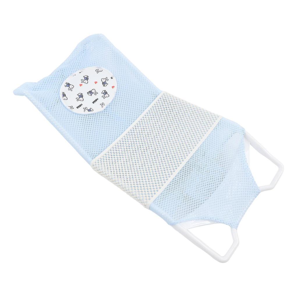 Baby Mesh Bath Cushion Pad Cute Cartoon Safe Ergonomic Newborn Bathtub Support Net Mat for Home Skyblue