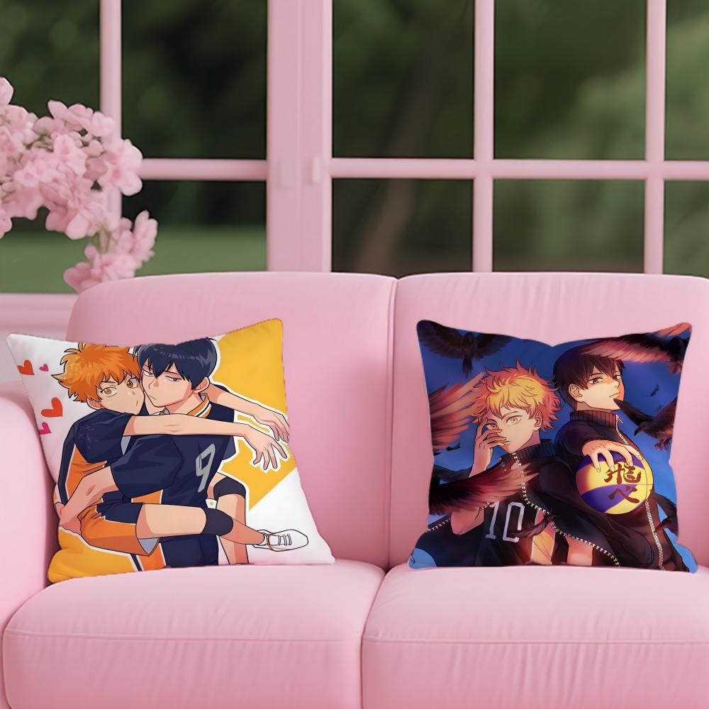 Poszewka na poduszkę Haikyuu Dwustronna pluszowa poszewka na poduszkę – Do samochodu, sofy, sypialni, idealna na prezent.