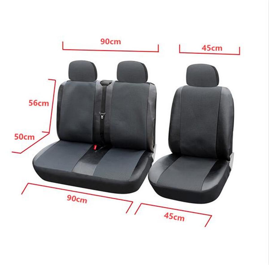 2PCS Grey Front Seat Cover Polyester+Artificial Leather Universal For Truck
