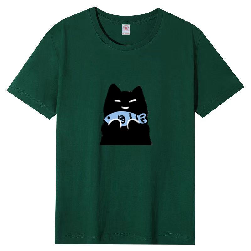 Dámské léto Populární tričko s krátkým rukávem Bavlna Prodyšné Volný top Potištěné tričko Ležérní