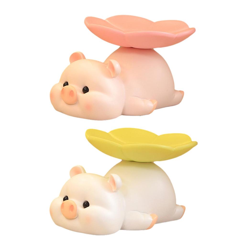 Pig Statue Desk Storage Tray Modern Cute Creative Entryway Key Holder for Table Cabinet Living Room Bedroom Home Decoration