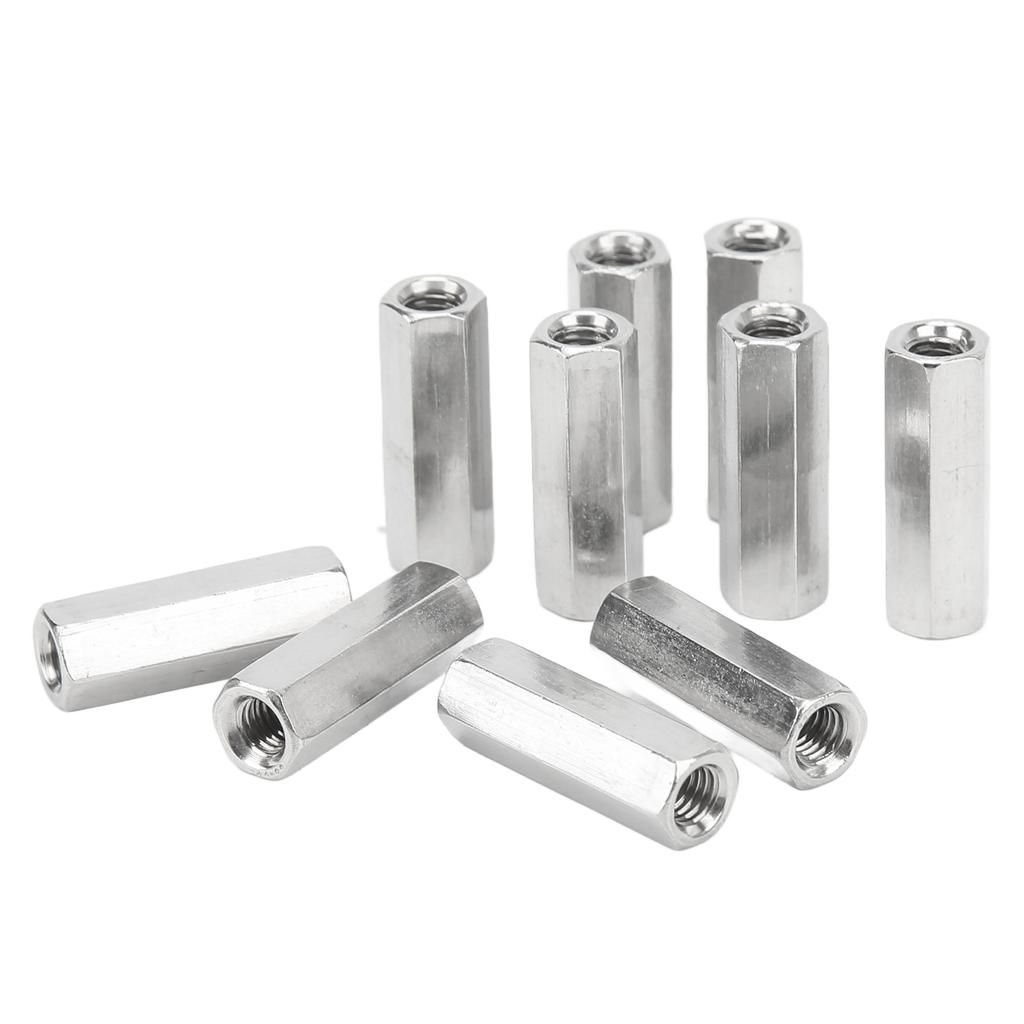 20 Pcs Hex Coupling Nut M5x0.8 L25mm Rust Corrosion Resistance Stainless Steel Threaded Rod Connectors