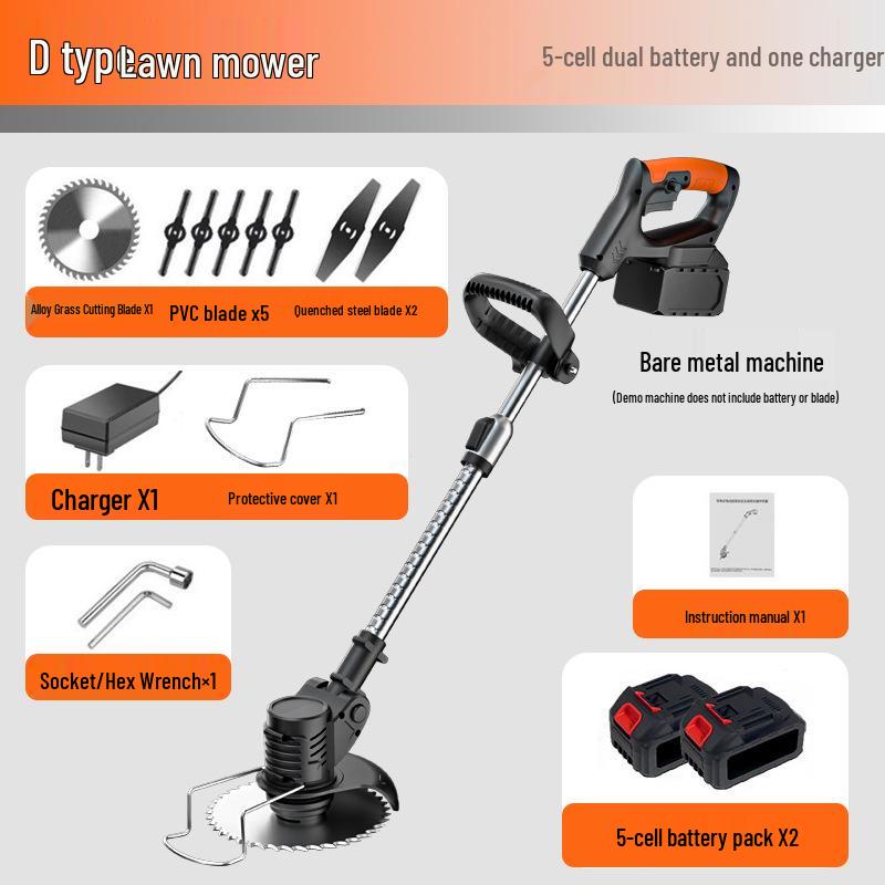 Cordless Rechargeable Lawn Mower & Handheld Electric Grass Trimmer