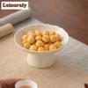 Kreative Lotus-Samenkapsel Abtropfende Obstschale Hoher Fuß Keramik Dim Sum Kochen Selbstbedienungs-Auslage Trockenes Dessert Süßigkeitenteller Teetablett