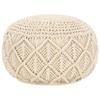 Day and Night - Day and Night Handmade Cotton Macrame Pouf 45x30 Cm