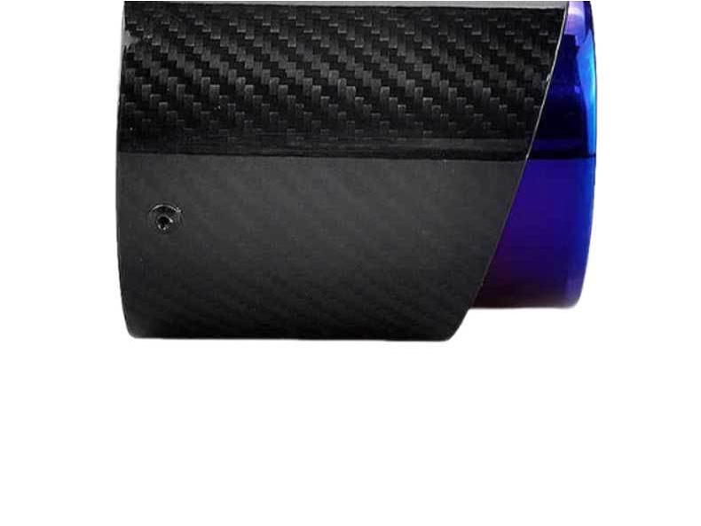 BMW MINI JCW Black & Blue Carbon Fiber Stainless Steel Exhaust Tips