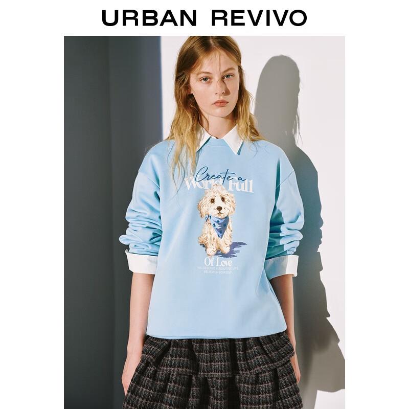

Women s Pet Dog Print Round Neck Sweatshirt M