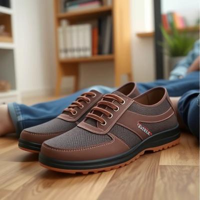 New Men's Shoes One-pedal Beef Tendon Non-slip and Wear-resistant Middle-aged and Elderly Leisure Breathable Work Shoes Durable