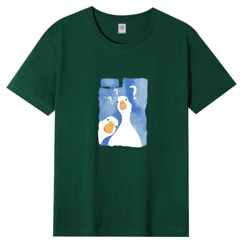 Damen Sommer Beliebtes Kurzarm-T-Shirt Baumwolle Atmungsaktiv Lockeres Oberteil Bedrucktes T-Shirt Lässig