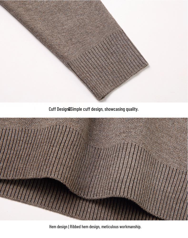 Men's Thickened Knitwear Business Wool Sweater - Autumn/Winter Round Neck Casual Style