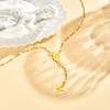 Stainless Steel Rosary Virgin Cross Drop Y-shaped Necklace,Women's White Rice Bead Chain Prayer Necklaces,Exquisite Jewelry Gift