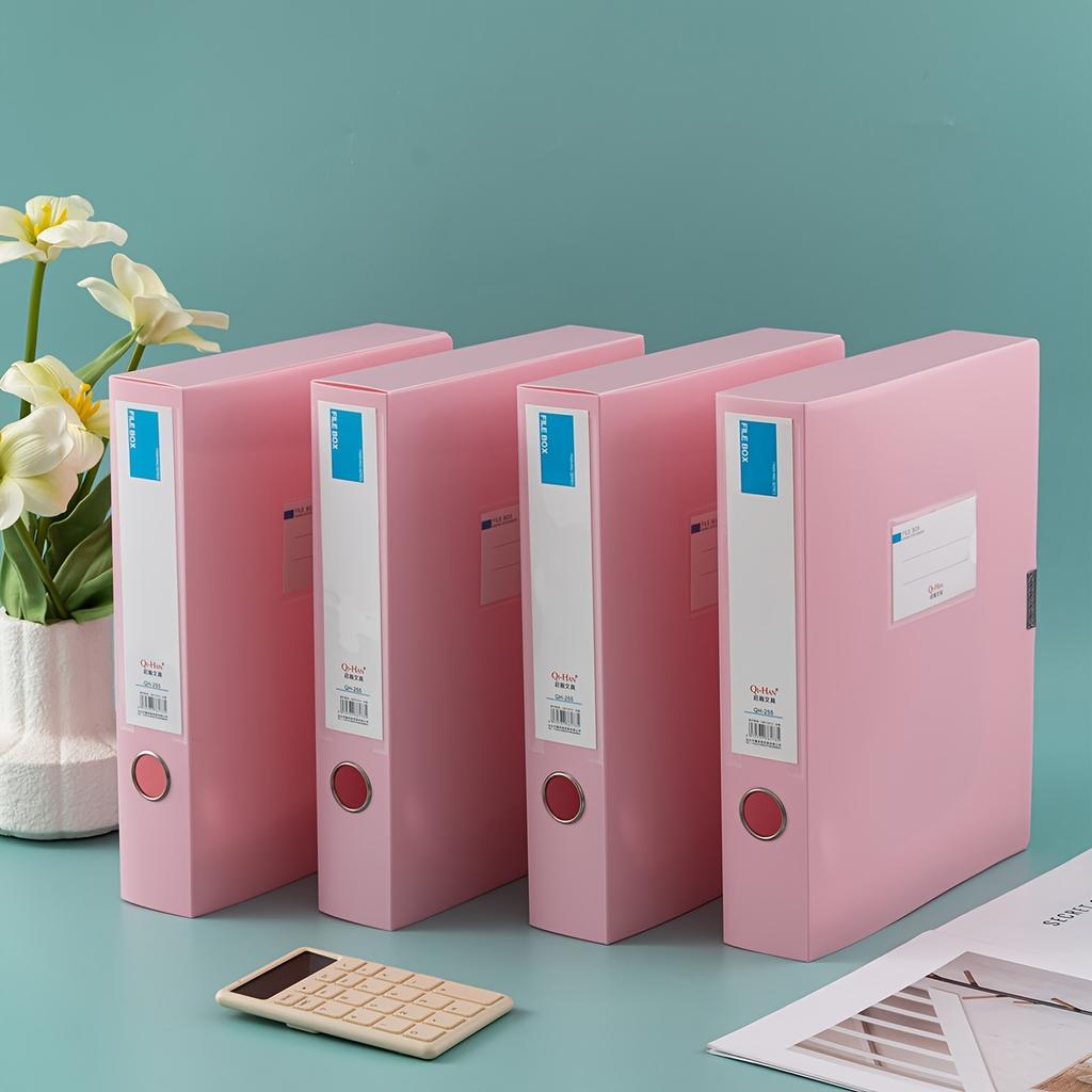 4pcs Morandi A4 Colorful File Folders -Thick Plastic Document Organizer for Accounting, Contracts & Office Supplies,35/55mm Size