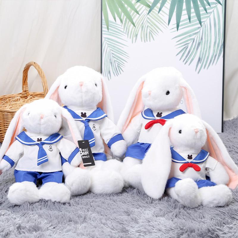 Plush Navy Rabbit Toy Cute Cartoon Girl Children Birthday Holiday Gift Doll