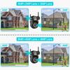 4K 8MP HD Wifi PTZ Camera Outdoor 4MP Dual Lens Dual Screen AI Auto Tracking IP Camera CCTV Audio Video Surveillance P2P iCSee