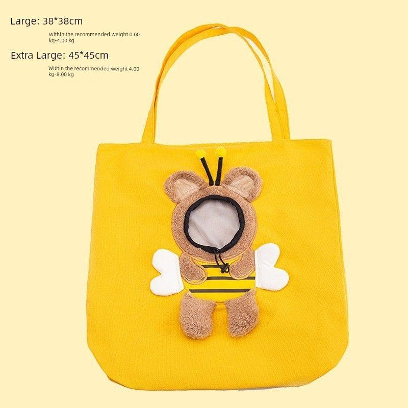 

Cat Bag Portable Outdoor Lightweight Good-looking Dog Backpack Small Size Dogs Chest Portable Backpack Pet Supplies L [Yellow bee in hand] pet bag