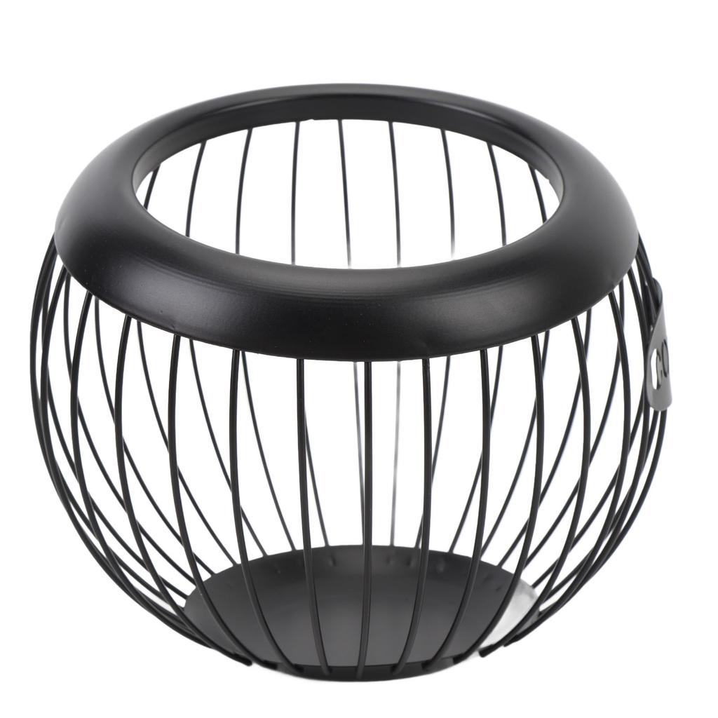 Coffee Pod Holder Wire Basket Large Capacity Iron Coffee Pods Storage Basket for Coffee Bar Counter Desktop Black