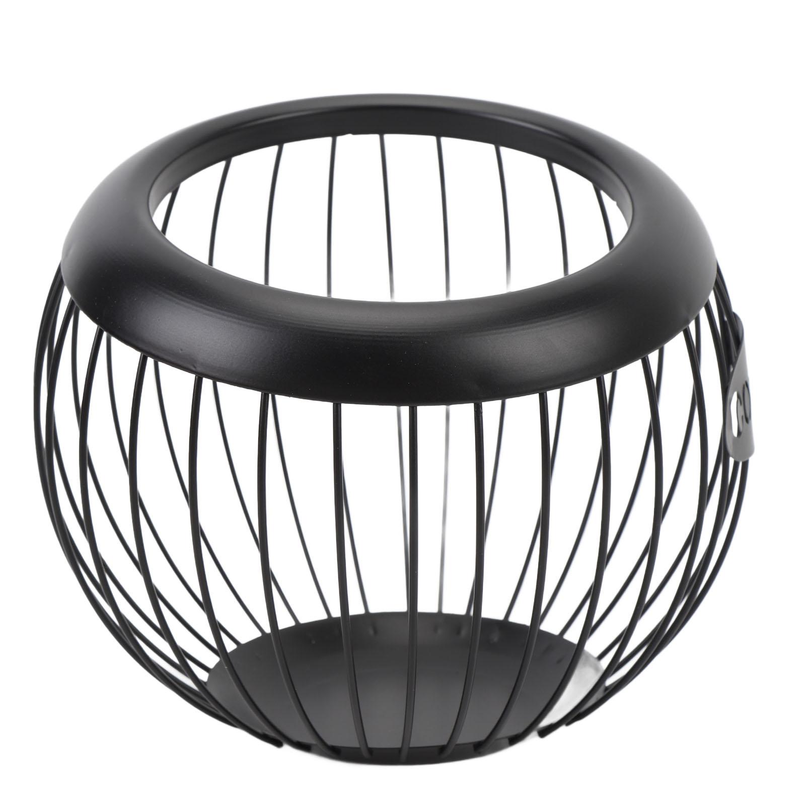 

Coffee Pod Holder Wire Basket Large Capacity Iron Coffee Pods Storage Basket for Coffee Bar Counter Desktop Black чёрный
