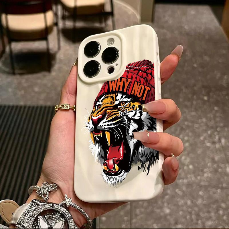 Surface Wrinkles and Unevenness Mobile Phone Shell Why NOT Tiger Printed Protective Matte TPU Cover Soft Silicone Case