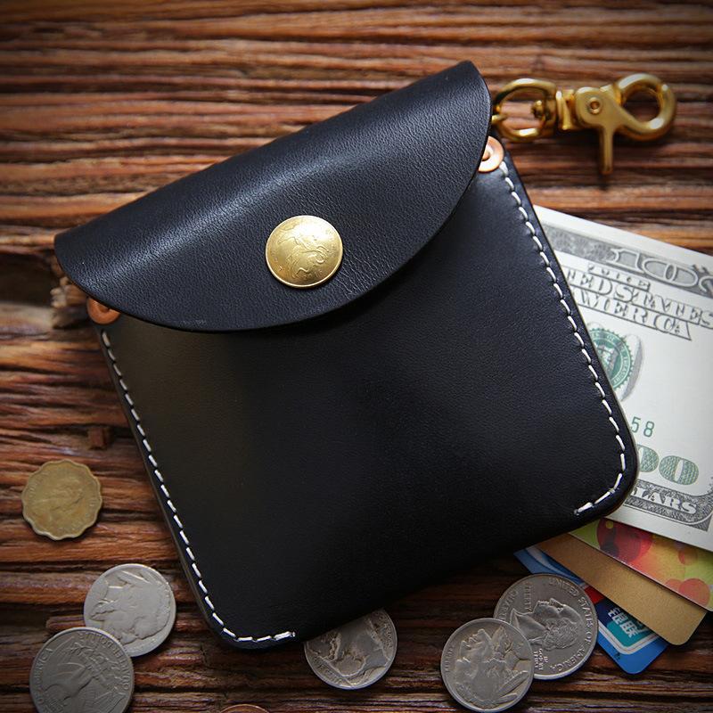 Portable Leather Coin Purse Vintage Design Individuation  for Women Men Mini Wallet