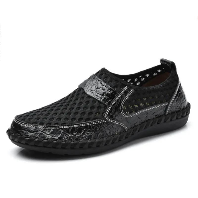 2025 Summer Shoes Men Loafers Mesh Breathable Flat Non-slip Mens Casual Shoes Brand Footwear Plus Size 46 Black Green Blue