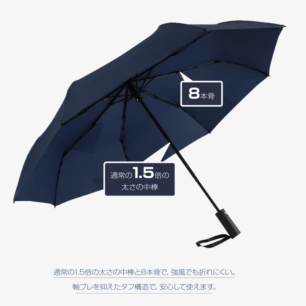 Folding Umbrella that Folds in 3 Automatic Opening and Teflon 104cm Shape-Memory SecondsFolding Umbrella, Closing, Large, Durable, One-Touch,