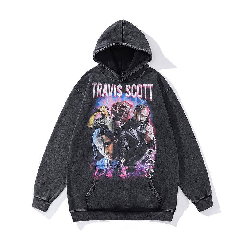 American Street Trendy Brand Y2K Cartoon Print Hoodie Men'S And Women'S Oversize Vintage Style Hoodie
