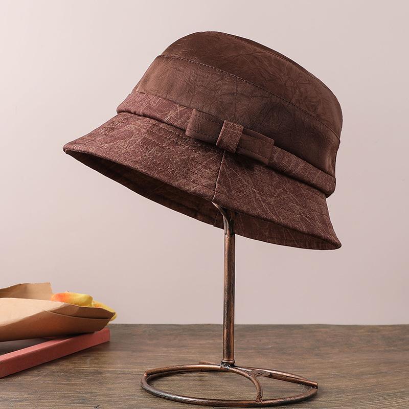 New Mother Hat Autumn and Winter Casual Versatile Ladies Bucket Hat Elderly Grandmother Old Lady Warm Basin Hat