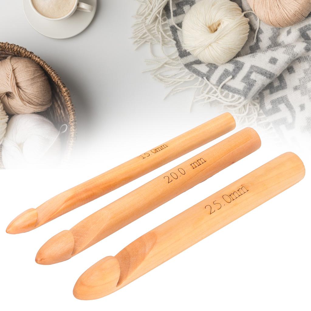 Bamboo Crochet Hook Handcrafted Knitting Needles Yarn Craft 20cmCelsius7.9in Large Crochet Hooks