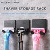 Adhesive Razor Holder Wall Mounted Bathroom For Shower Hook Rack Gillette Shaver Shaving Holder Black Plastic Hook