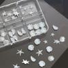 1Box/36pcs Shimmering Pearls White Resin Nail Charms Starfish And Shell Decorations For Party Wedding Nail Art Designs