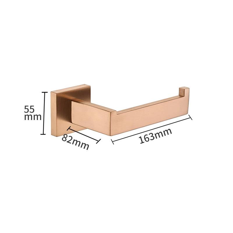 Brushed Rose Gold 304 Stainless Steel Bathroom Set: Towel Rack, Towel Ring, Paper Towel Holder, Hook.