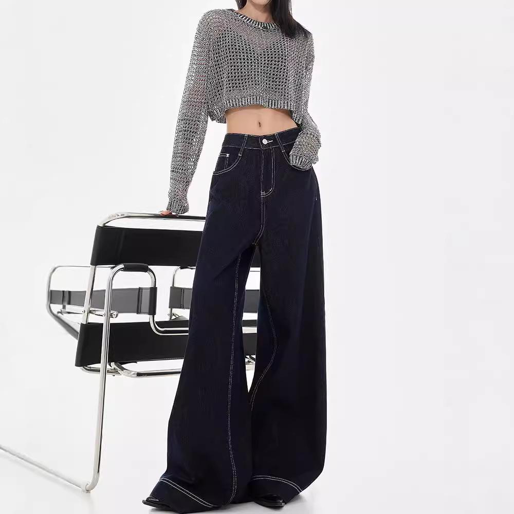 

KEN STUDIO Women s Retro Loose Wide Leg Denim Jeans - Early Autumn Collection Extra Large