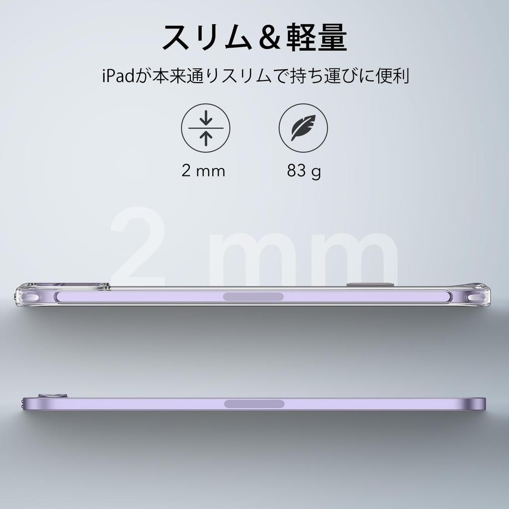 ESR iPad mini 7/6 Case (A17 Pro, 2024) 3 Stand Drop Protection Pencil Pro/USB-C Kickstand Case Clear