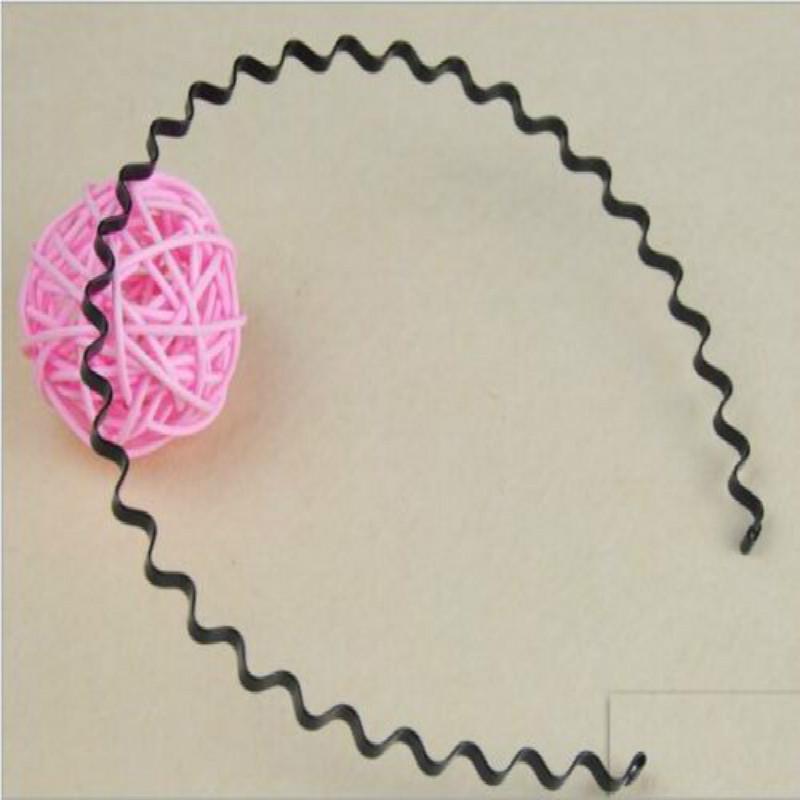 Mens Women Unisex Black Wavy Hair Head Hoop Band Sport Headband Hairband Headwear