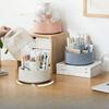 Light Luxury Rotating Belt Dustproof Plastic Pen Holder, Office Stationery Desktop Organizer Box