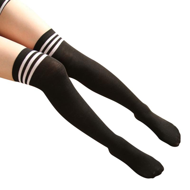 Thigh High Socks Striped Women Sexy Long Stockings Female Over Knee Socks Women's Leg Warmers Cute Dress Decoration 2025