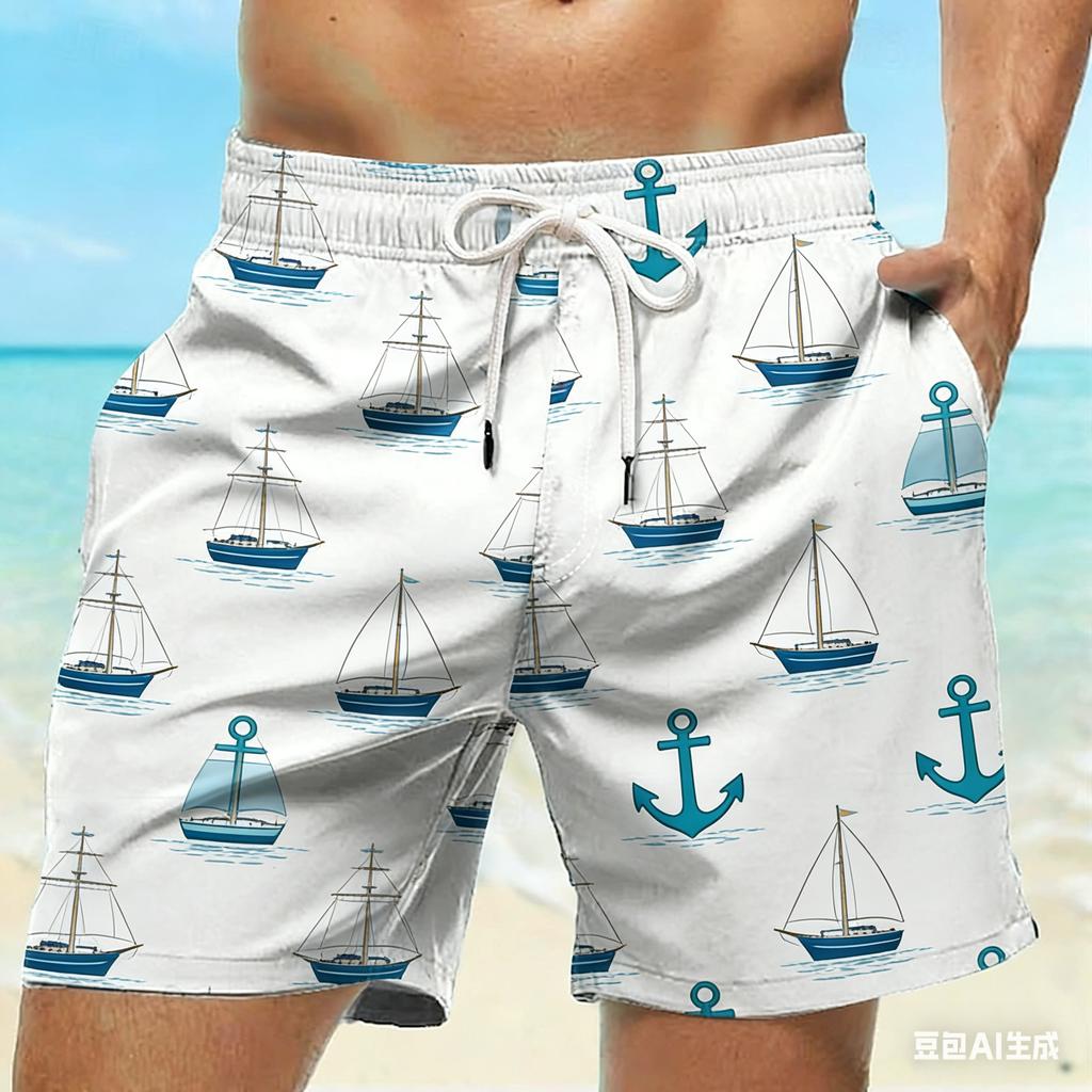 Men's 3D Printed Casual Shorts Quick Dry Stretch Fabric Loose Fit Beach Shorts Plus Size Summer Short Pants