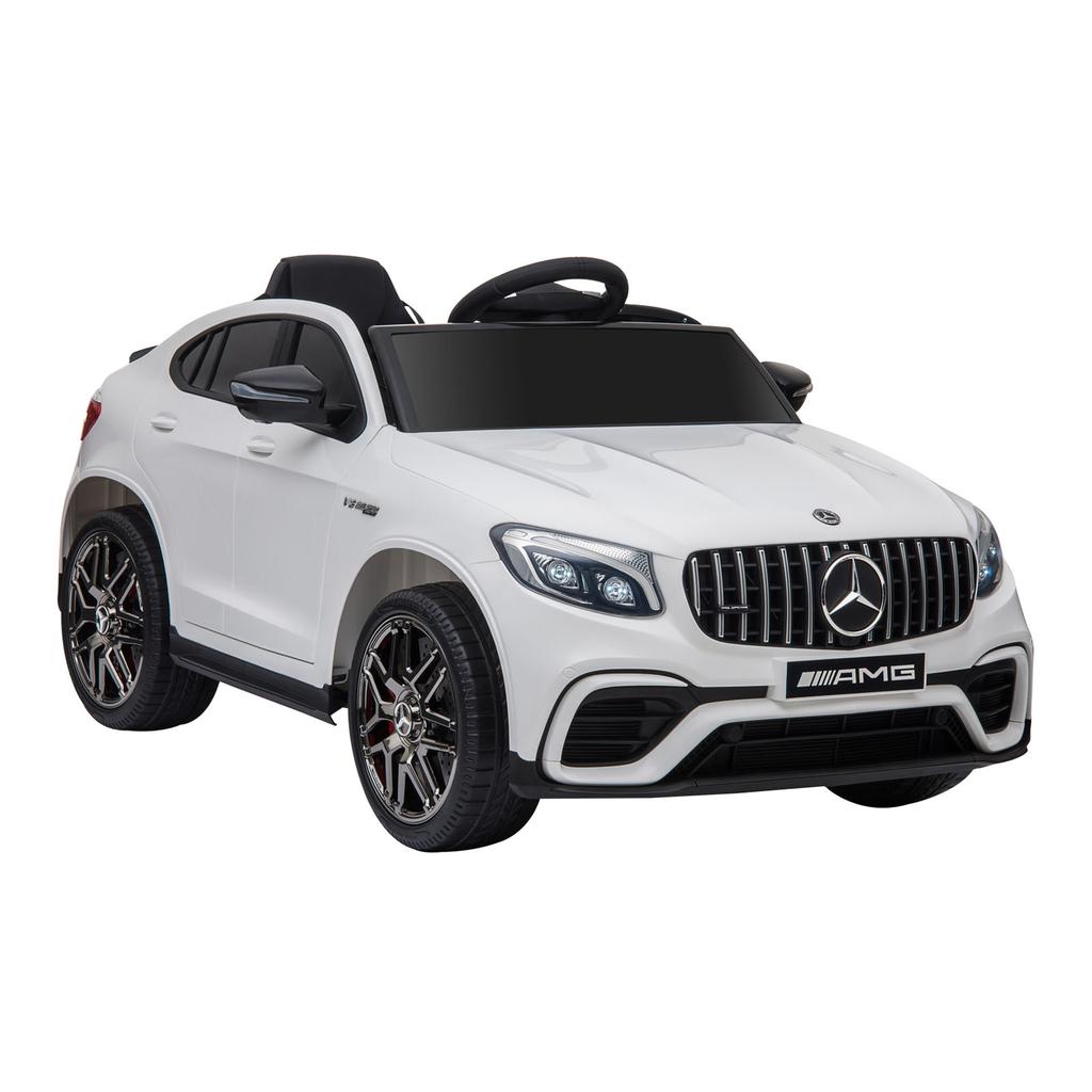 Kids Electric Car 12V with 2.4G Remote Control, 2 Motor, Horn, Music, Seat Belt, for 37-60 Months Children, White