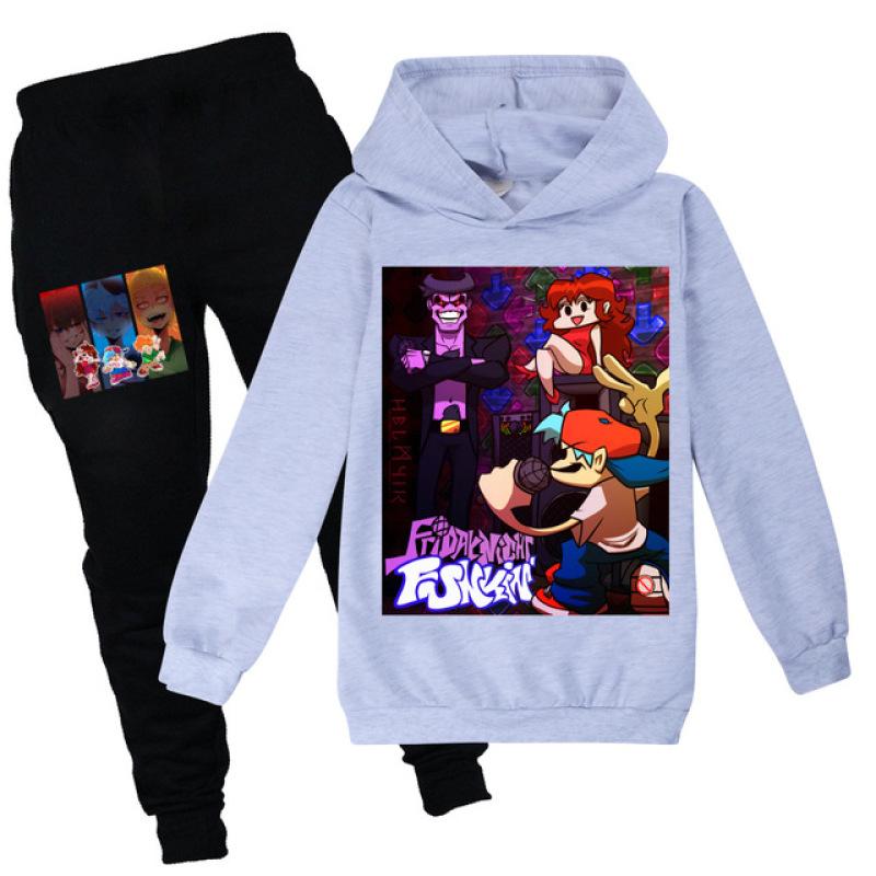 Children's Sets Friday Night Funkin Kids Hoodies + Pants Two Piece Hooded Sweatshirts Suits Children's Tracksuit Spring Autumn