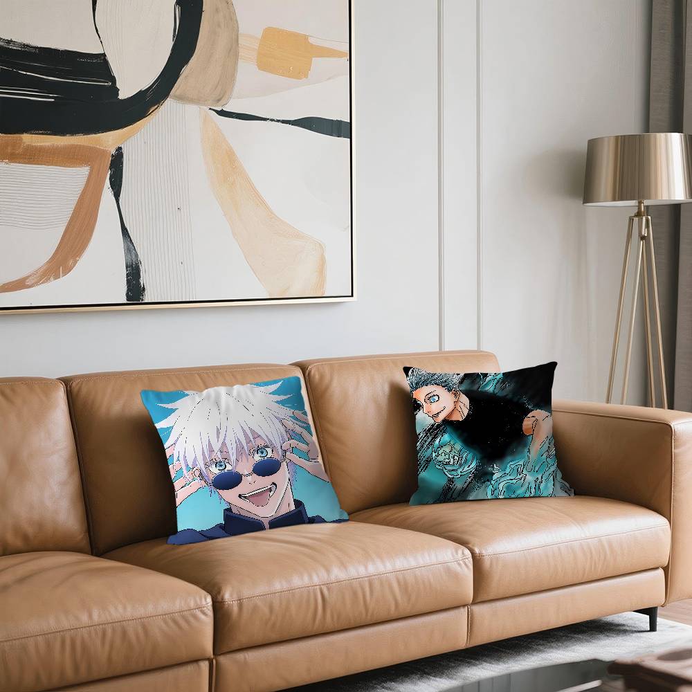 Anime S-Satoru G-Gojo Cushion Cover Inches Farmhouse Decor Home Throw Pillow Covers For Couch Decorations