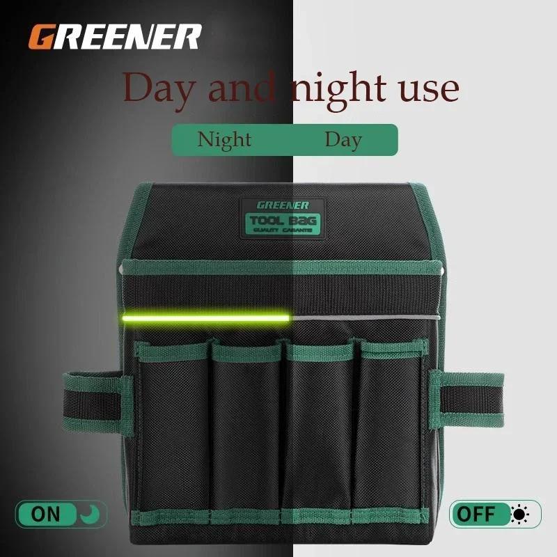 Greener Thicken Tool Kit Electric Drill Storage Packaging Repair Multi Layer Waist Bag Electrical Tools Canvas Wear Resistant
